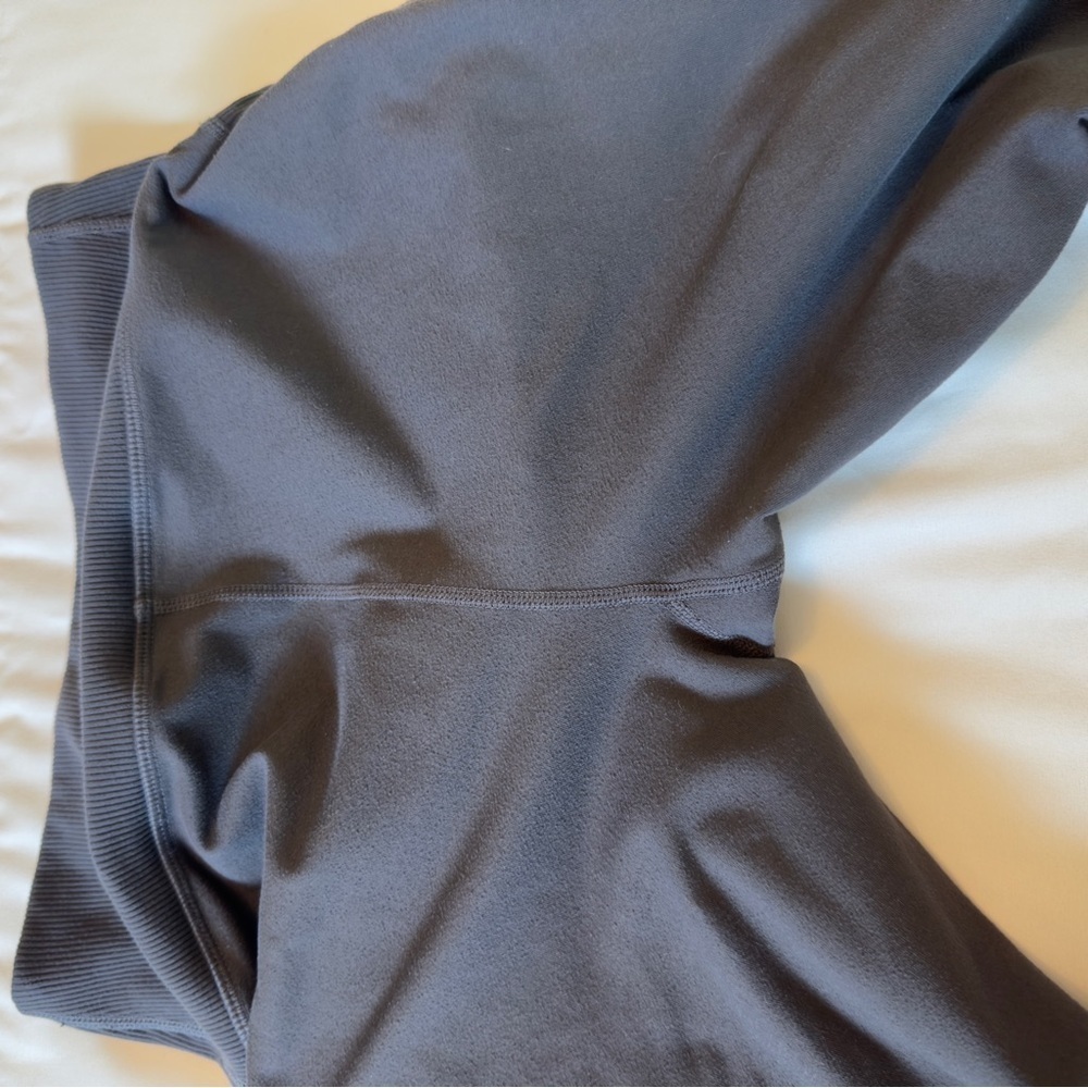 Zella moto ribbed high waist ankle leggings charcoal gray mini pocket size M - Picture 10 of 14